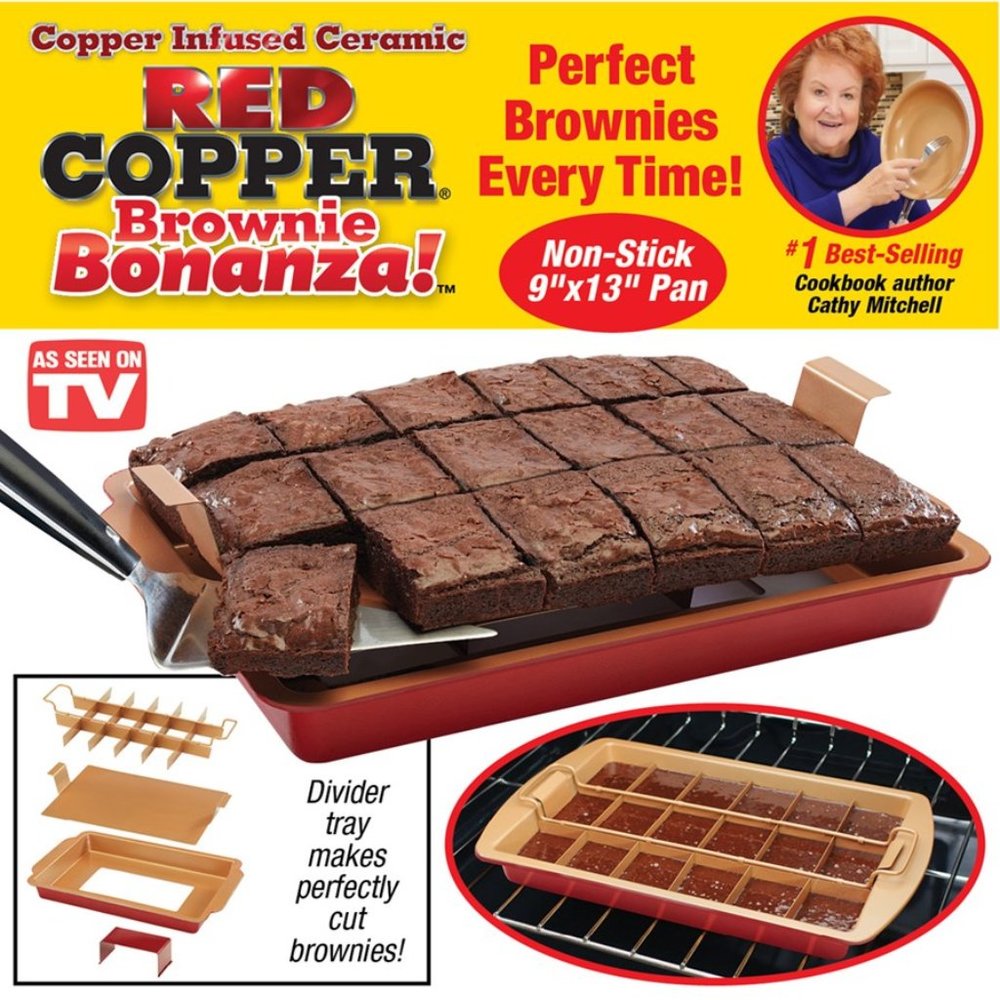 COPY - Red Copper Brownie Pan for Perfect Edges